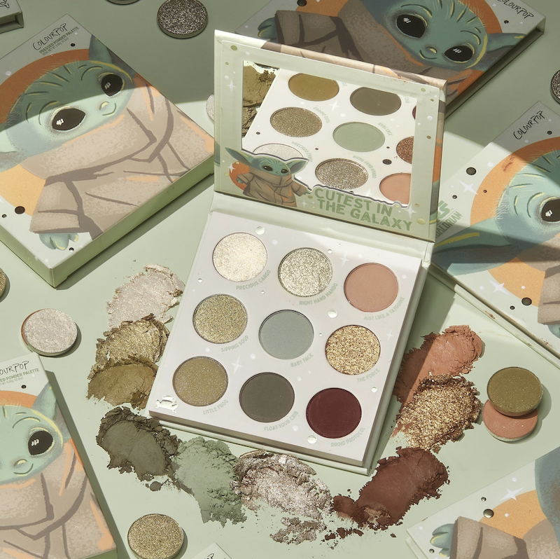 Baby Yoda終於推出化妝品！聯乘ColourPop推出綠色九格眼影