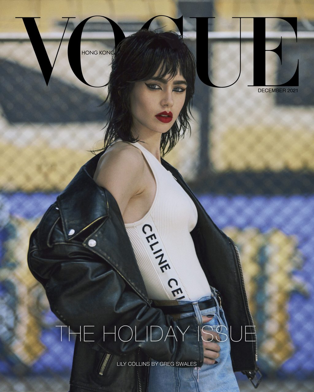 Leather Jacket, Top, Belt and Jeans, all Celine
