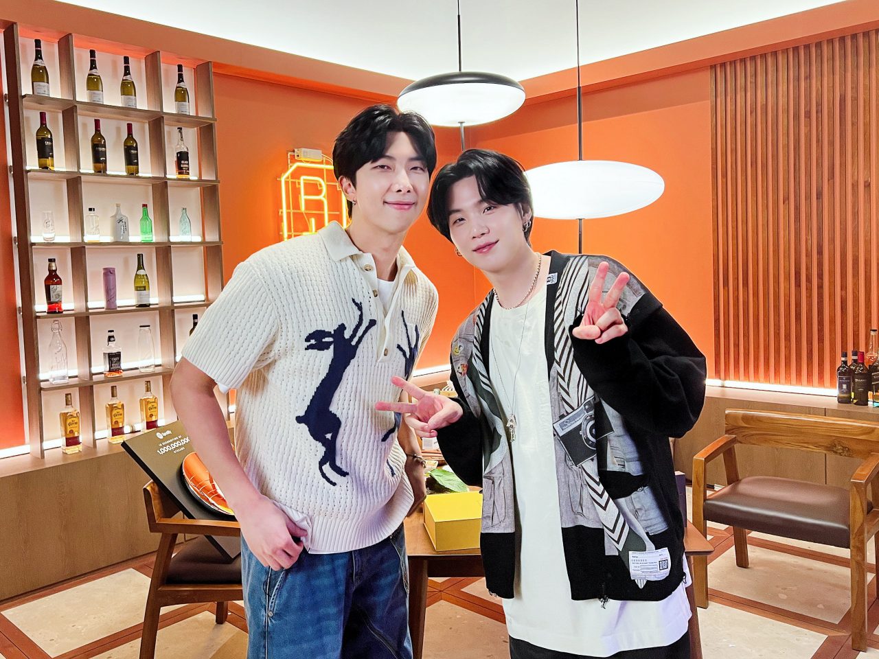 <strong>April 24, 2023</strong> RM and Suga on the set of