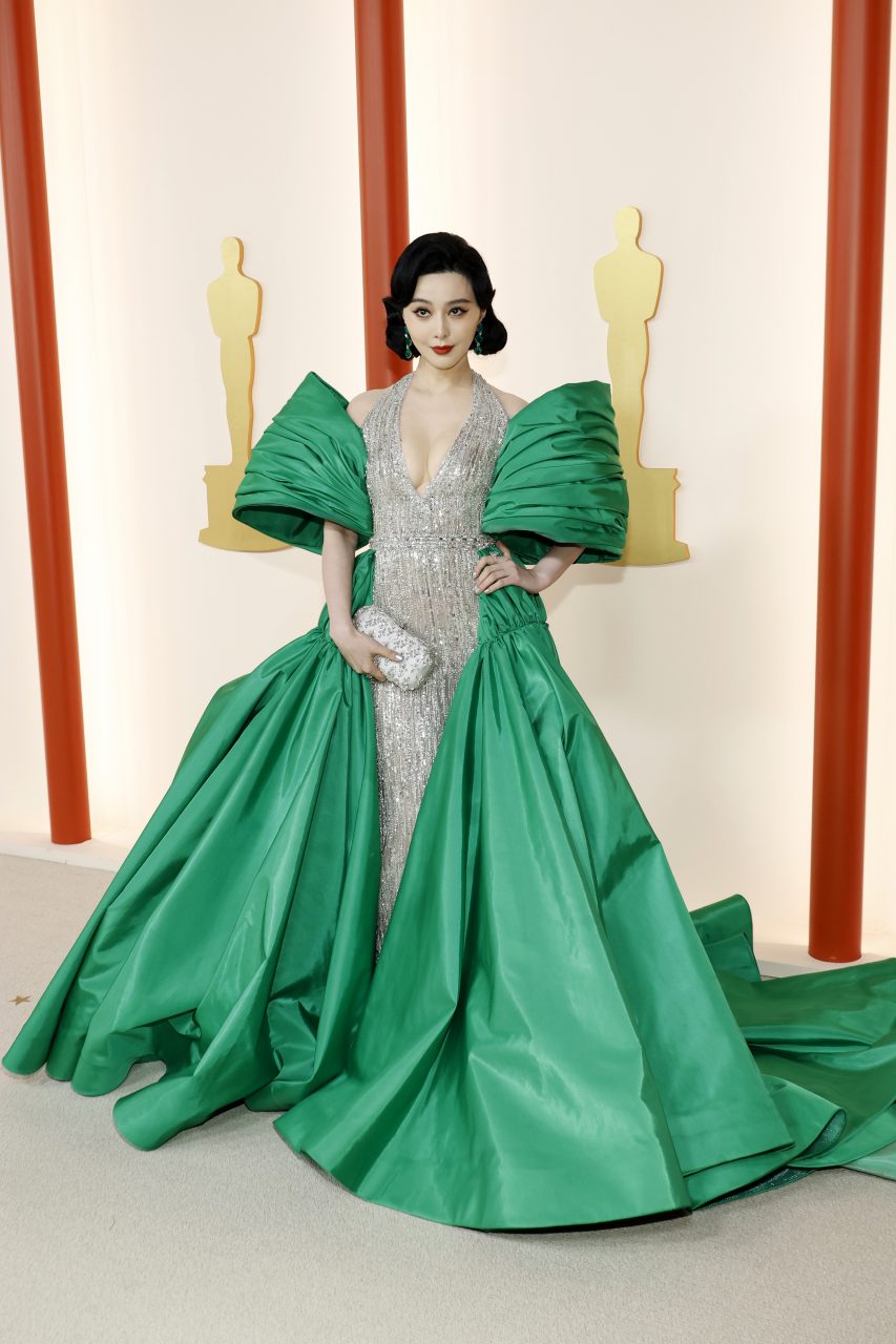 <strong>March 12, 2023</strong> Fan Bingbing attends the 95th Annual Academy Awards wearing Tony Ward, Tyler Ellis and Lorraine Schwartz