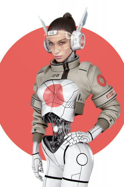 Bella Hadid 正式進軍元宇宙!聯手藝術家打造全新NFTs藝術品,變身性感科幻機械女王!
