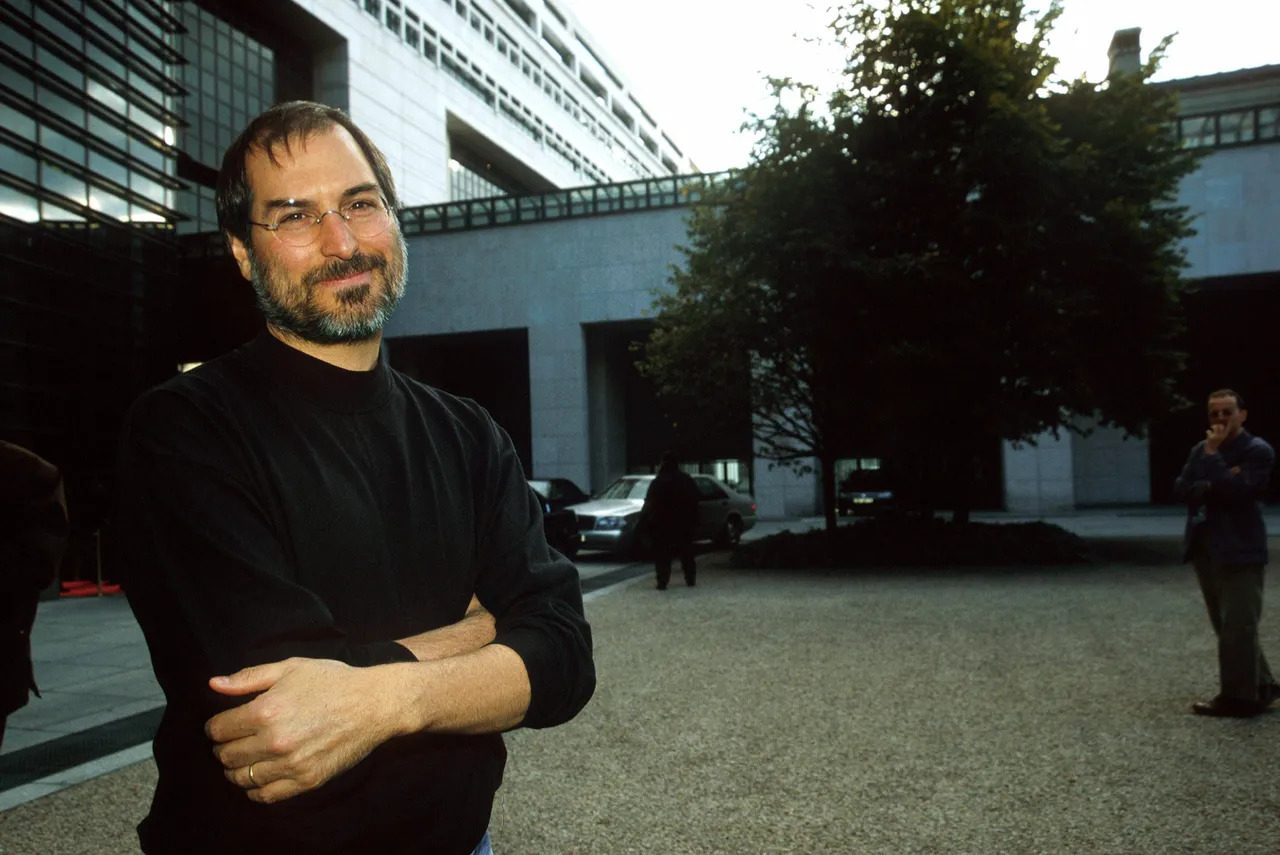 Steve Jobs in his iconic black turtleneck. The tech legend once said he had enough pairs of the garment “to last the rest of my life.” (1988)