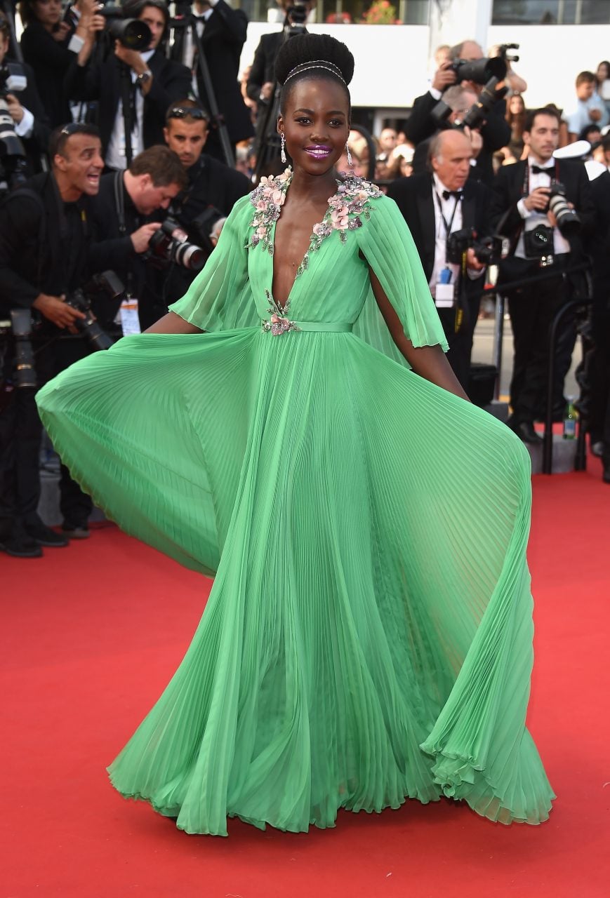 <srtong>May 2015</strong> Lupita Nyong’o at the premiere of Standing Tall during the 68th annual Cannes Film Festival.