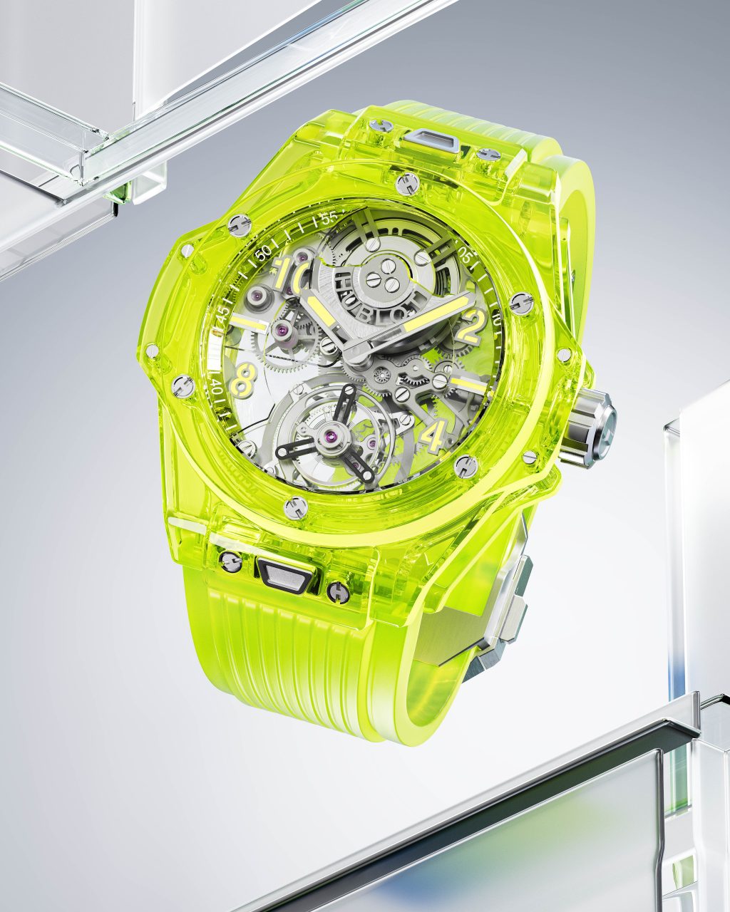 LVMH WATCH WEEK 2023｜Hublot 推出 Big Bang 自動上鏈陀飛輪螢光黃 SAXEM 腕錶、彩虹鏈帶腕錶等設計新作