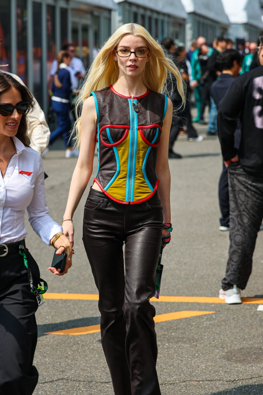 <strong>March 29, 2026</strong> walks in the paddock during the F1 Grand Prix of Japan wearing Jean Paul Gaultier