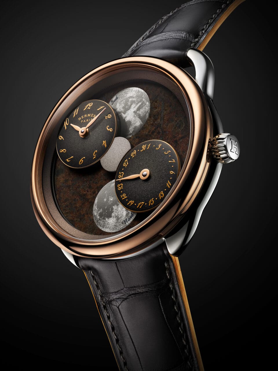 Pre Watches & Wonders 2025｜Hermès腕錶新作！南北半球月相Arceau L’heure de la lune腕錶，以副錶盤漫遊不同時區……