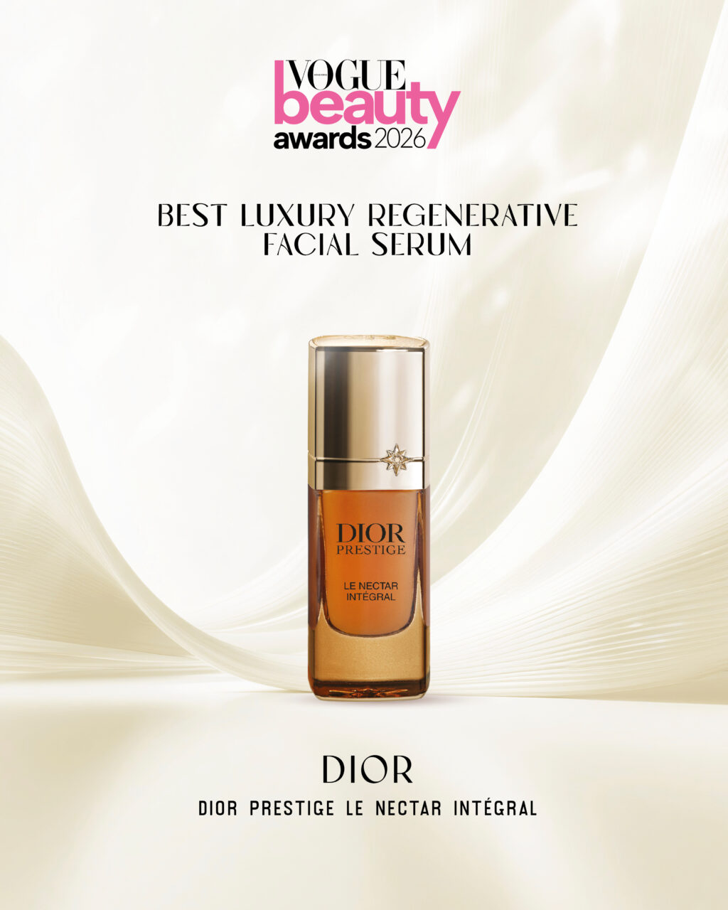 Best Luxury Regenerative Facial Serum：Dior玫瑰花蜜極緻再生塑顏精華 三度轉化的質感成為奪獎關鍵