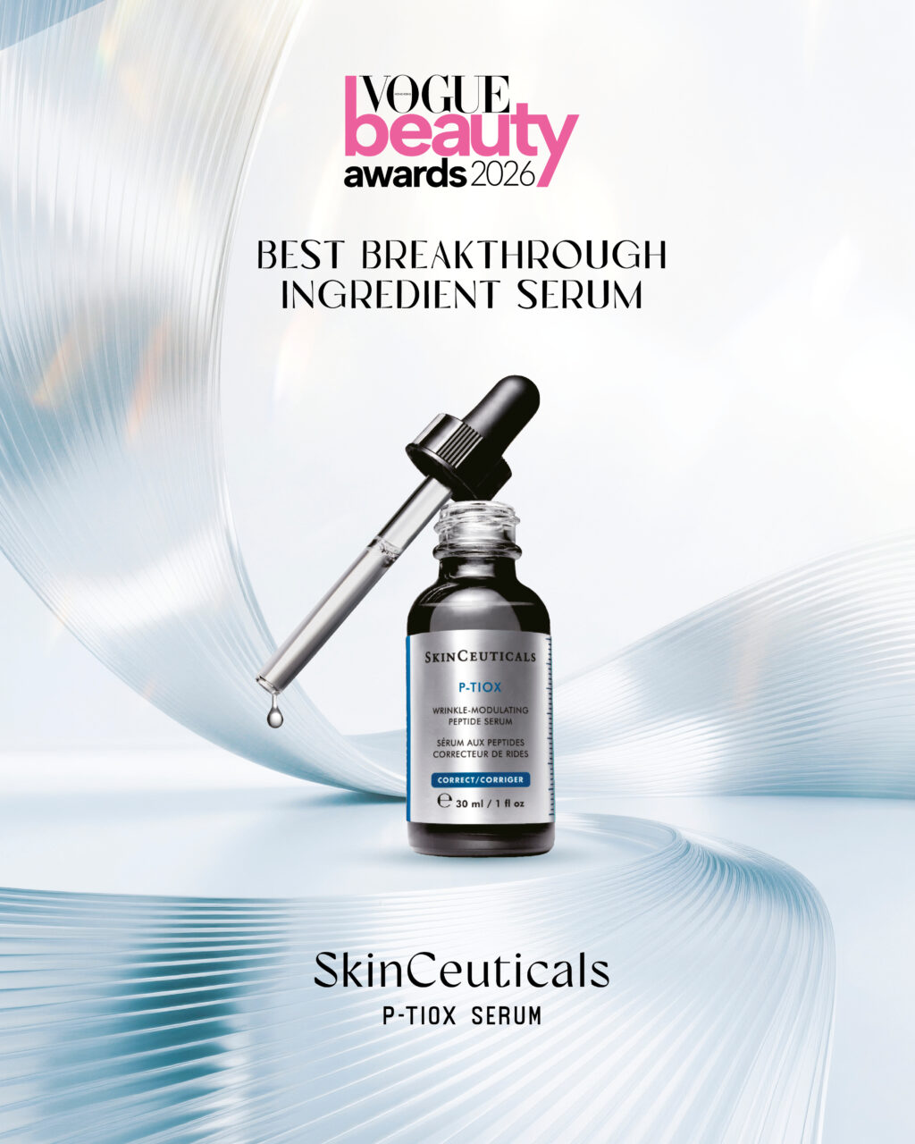 Best Breakthrough Ingredient Serum：SkinCeuticals獨創「科研醫美護膚公式」 P-TIOX胜肽抗皺精華在家也能享受塗抹式無痛無針肉毒